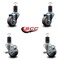 Service Caster 3'' Thermoplastic Rubber Wheel Swivel 1-5/8'' Expanding Stem Caster Set 2 Brakes, 4PK SCC-EX20S314-TPRB-2-TLB-2-158 - alternate 2